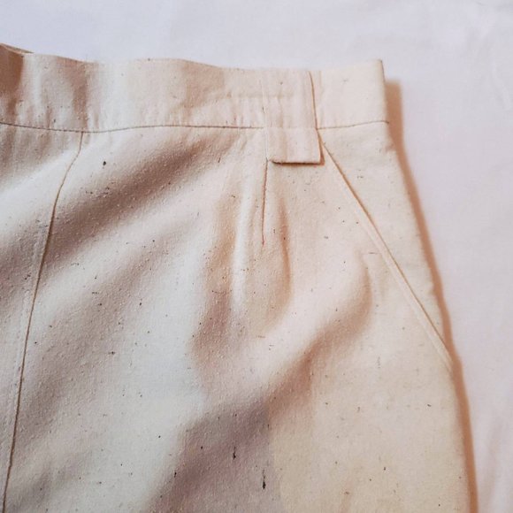 Natural Pure Silk West German Vintage Cream Skirt - Picture 9 of 10